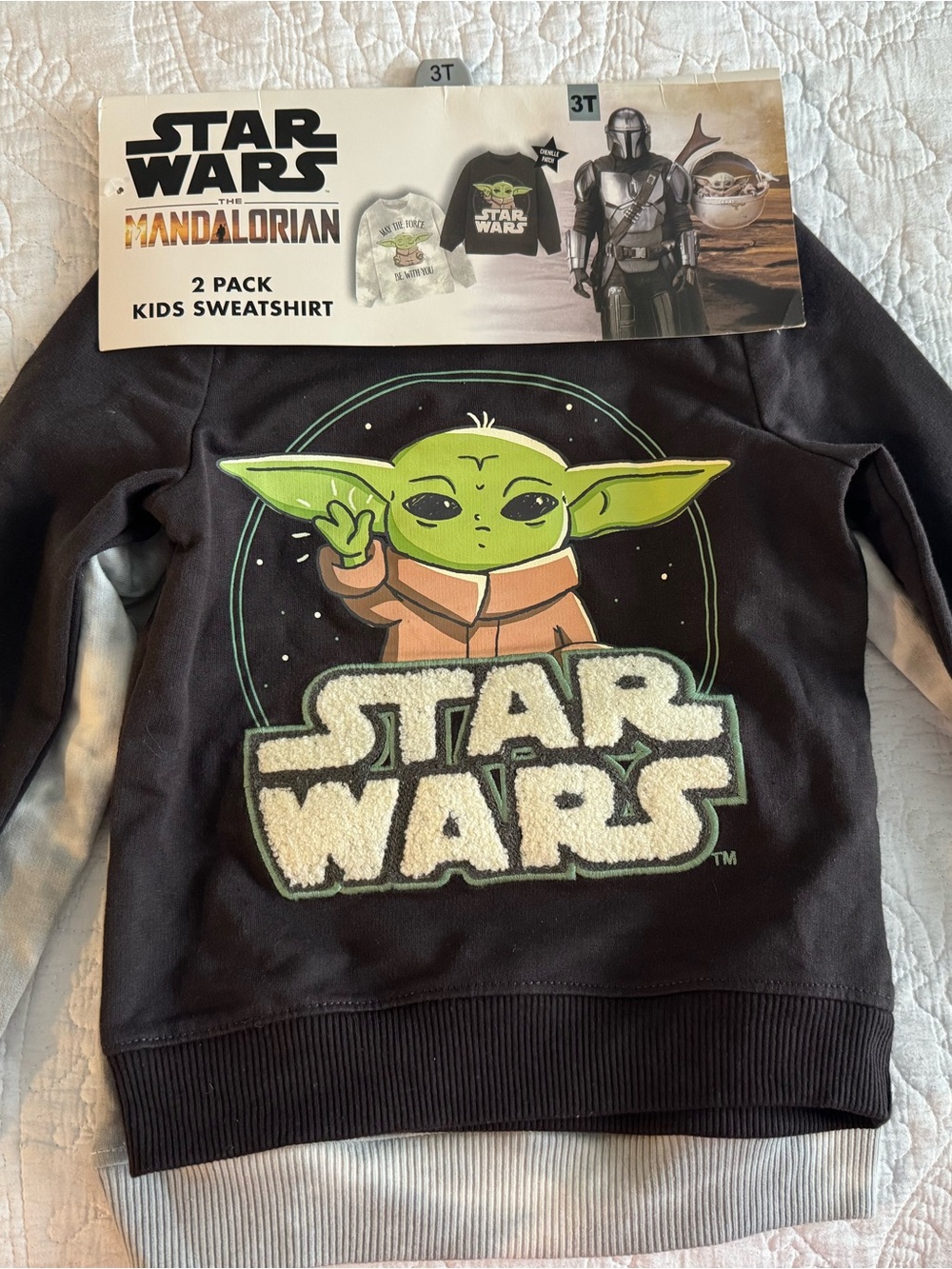 NWT 2 pack Star Wars The Mandalorian Kids Sweatshirt - Grogu - 3T